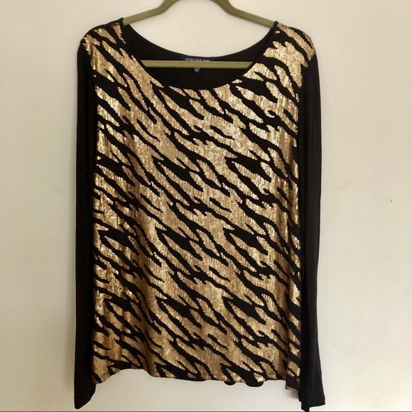 Jones New York Signature XL Sequin Blouse - Picture 3 of 6